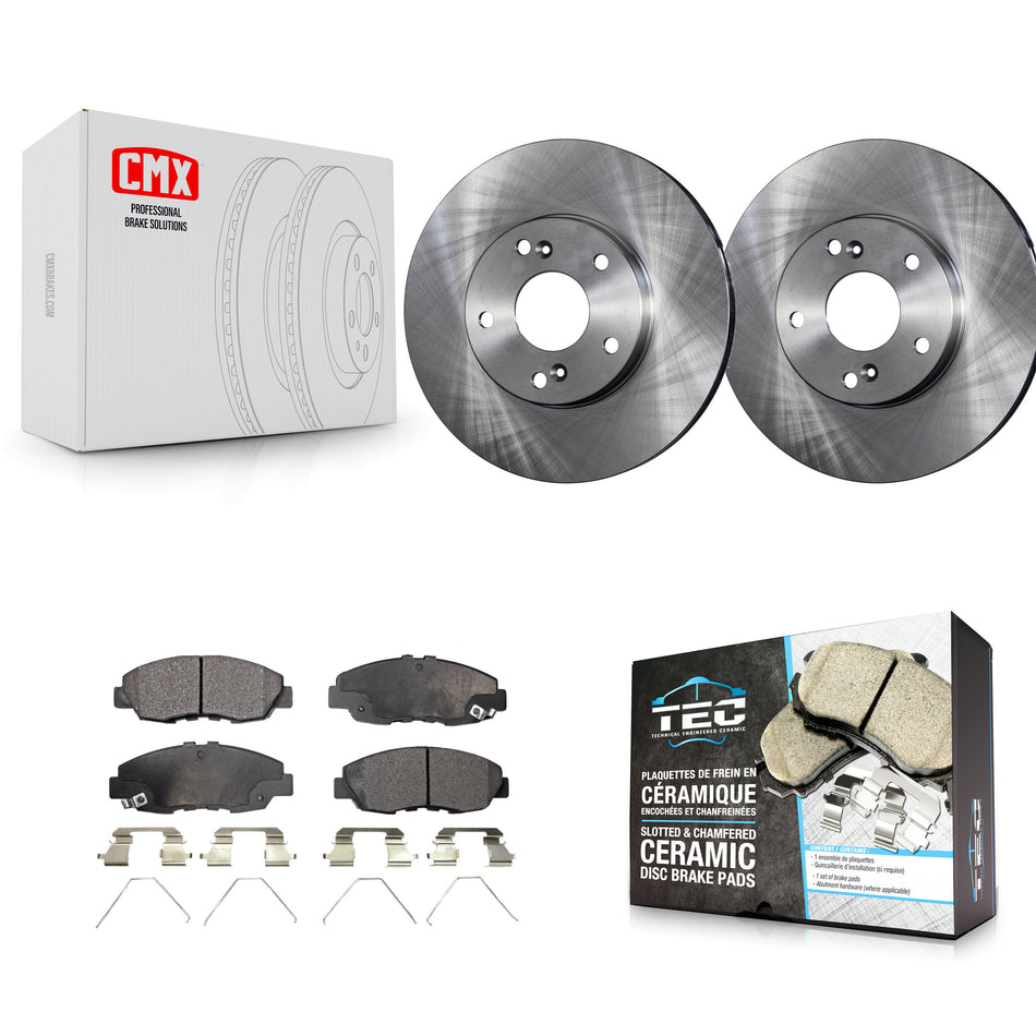 Front Disc Brake Rotors And Ceramic Pads Kit For 2014-2015 Honda Civic Touring K8T-100311