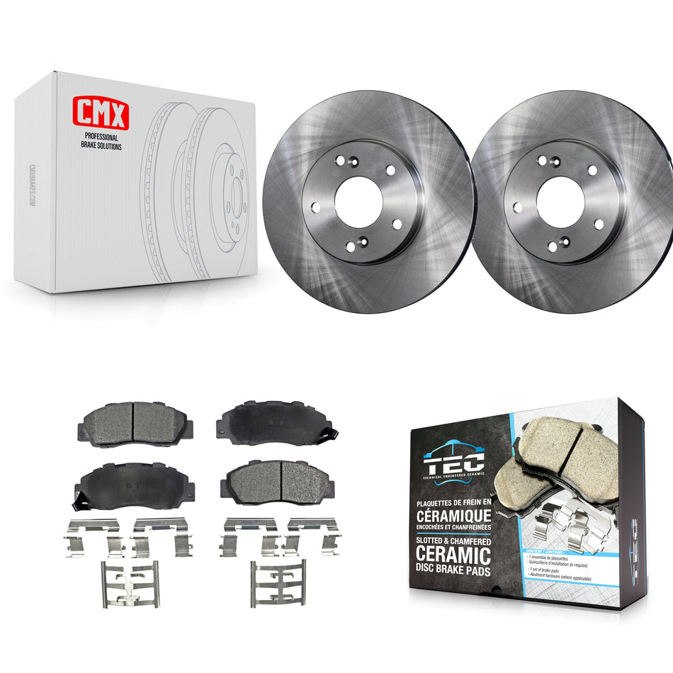 Front Disc Brake Rotors And Ceramic Pads Kit For 1998-2002 Honda Accord 3.0L K8T-100313