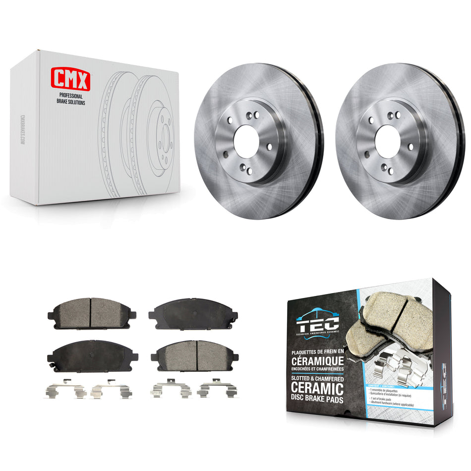 Front Disc Brake Rotors And Ceramic Pads Kit For 2003-2006 Acura MDX K8T-100327