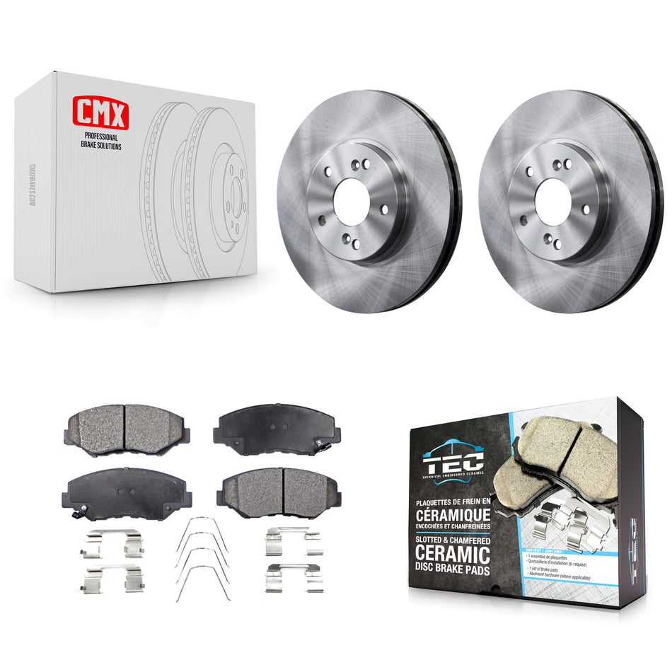 Front Disc Brake Rotors And Ceramic Pads Kit For Honda Pilot Accord K8T-100328