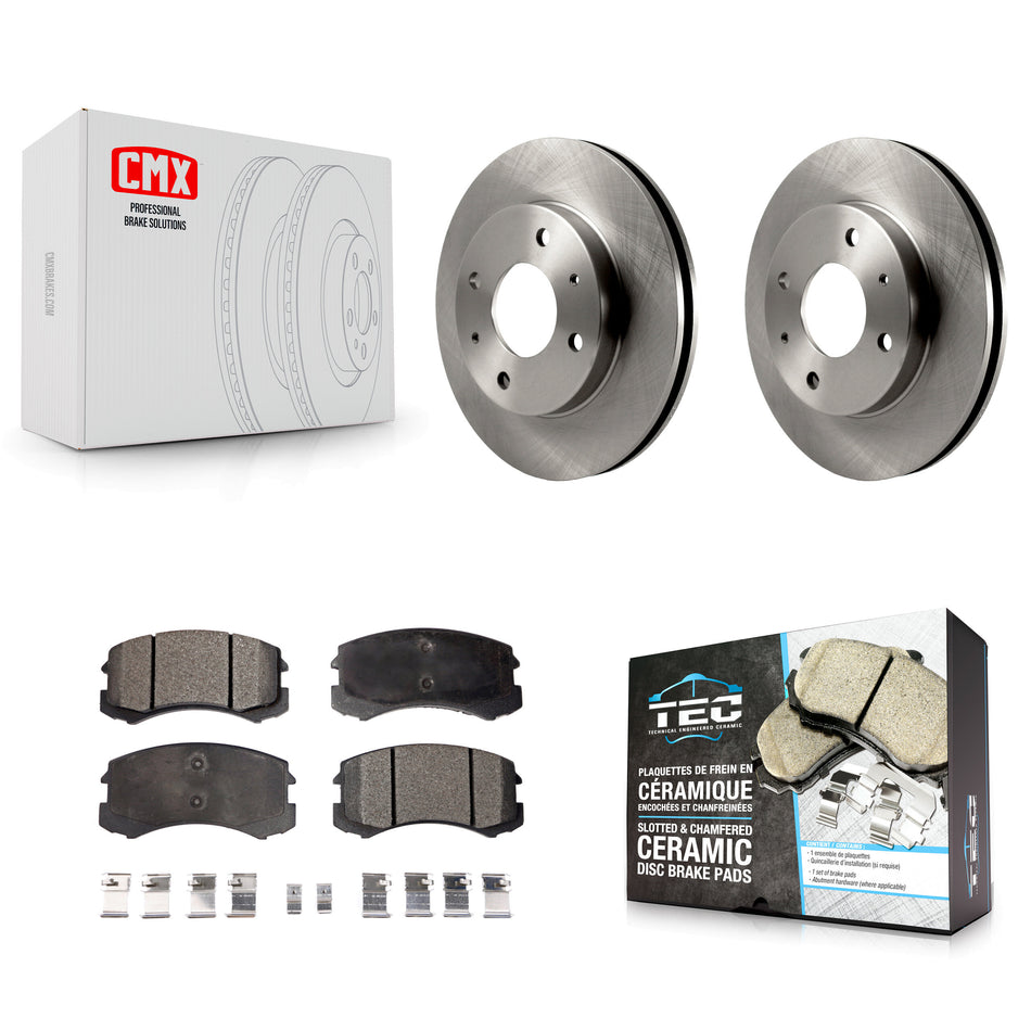 Front Disc Brake Rotors And Ceramic Pads Kit For Mitsubishi Lancer K8T-100333