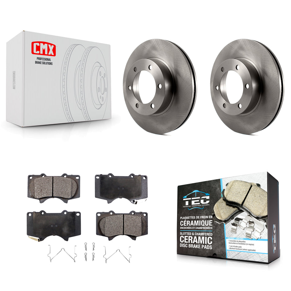 Front Disc Brake Rotors And Ceramic Pads Kit For Toyota Tundra Sequoia K8T-100342