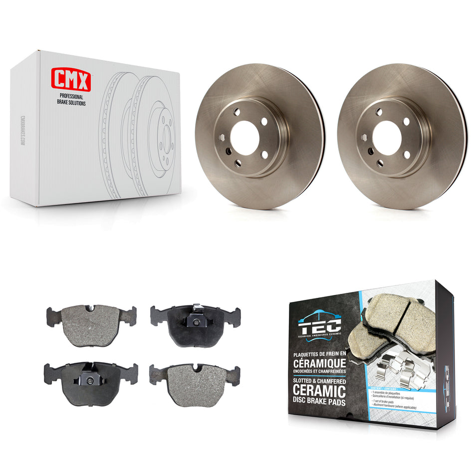 Front Disc Brake Rotors And Ceramic Pads Kit For BMW X5 K8T-100363