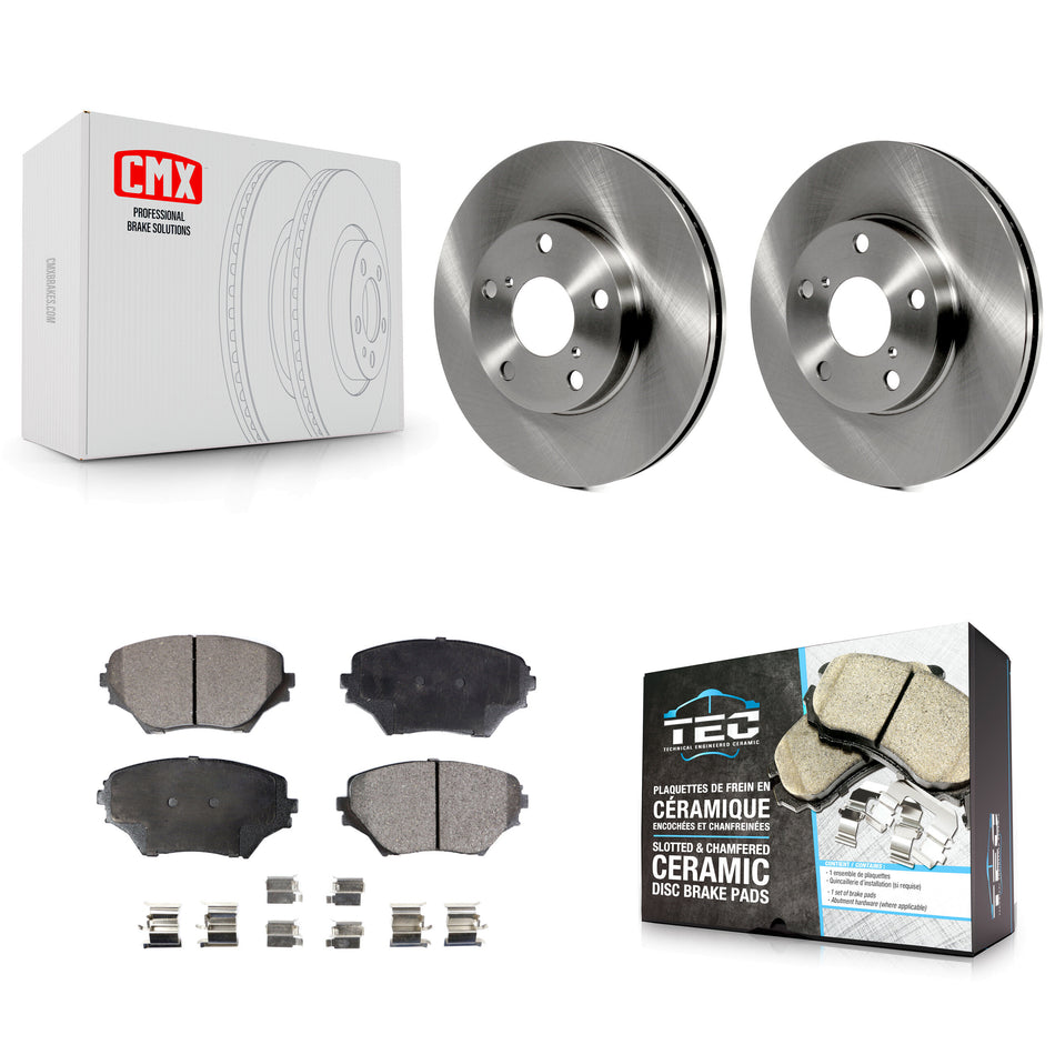 Front Disc Brake Rotors And Ceramic Pads Kit For Toyota RAV4 K8T-100371