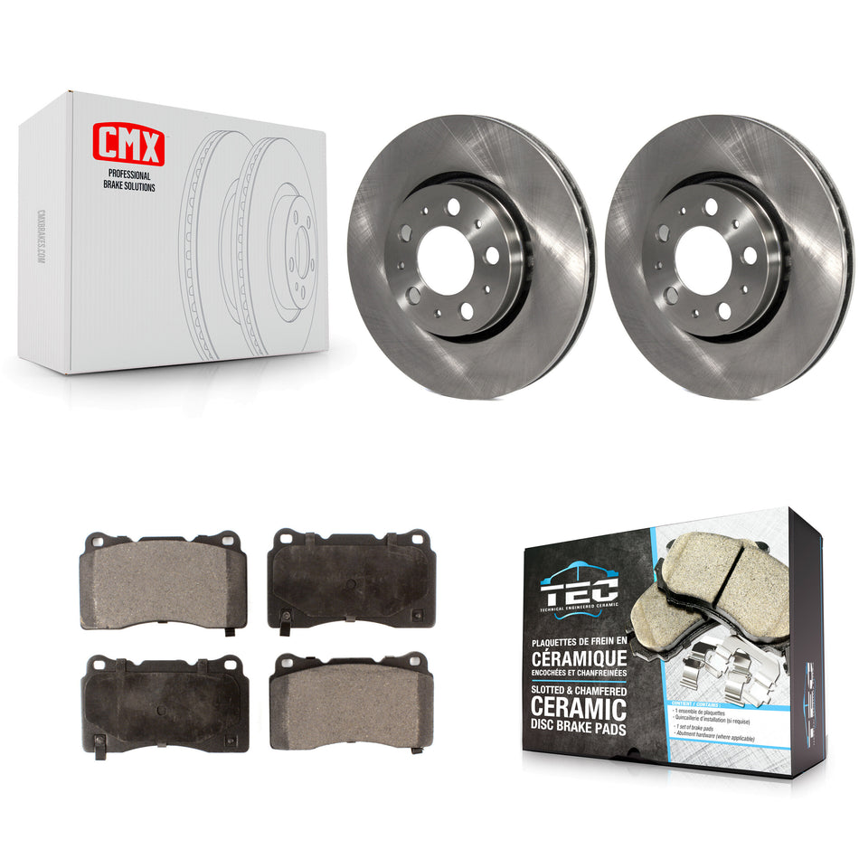 Front Disc Brake Rotors And Ceramic Pads Kit For 2005-2007 Volvo V70 R With 286mm Diameter Rotor K8T-100372