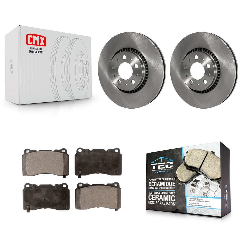 Front Disc Brake Rotors And Ceramic Pads Kit For 2005-2007 Volvo V70 R With 305mm Diameter Rotor K8T-100374