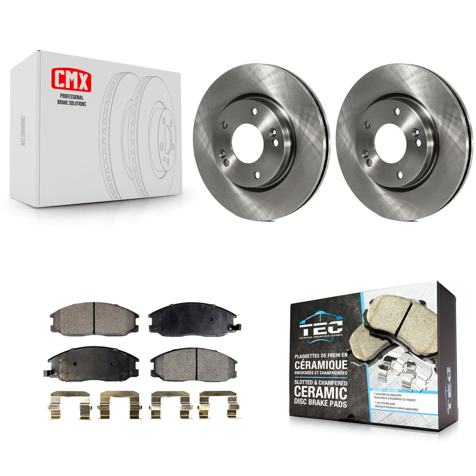 Front Disc Brake Rotors And Ceramic Pads Kit For 2001-2006 Hyundai Santa Fe With 276mm Diameter Rotor K8T-100393