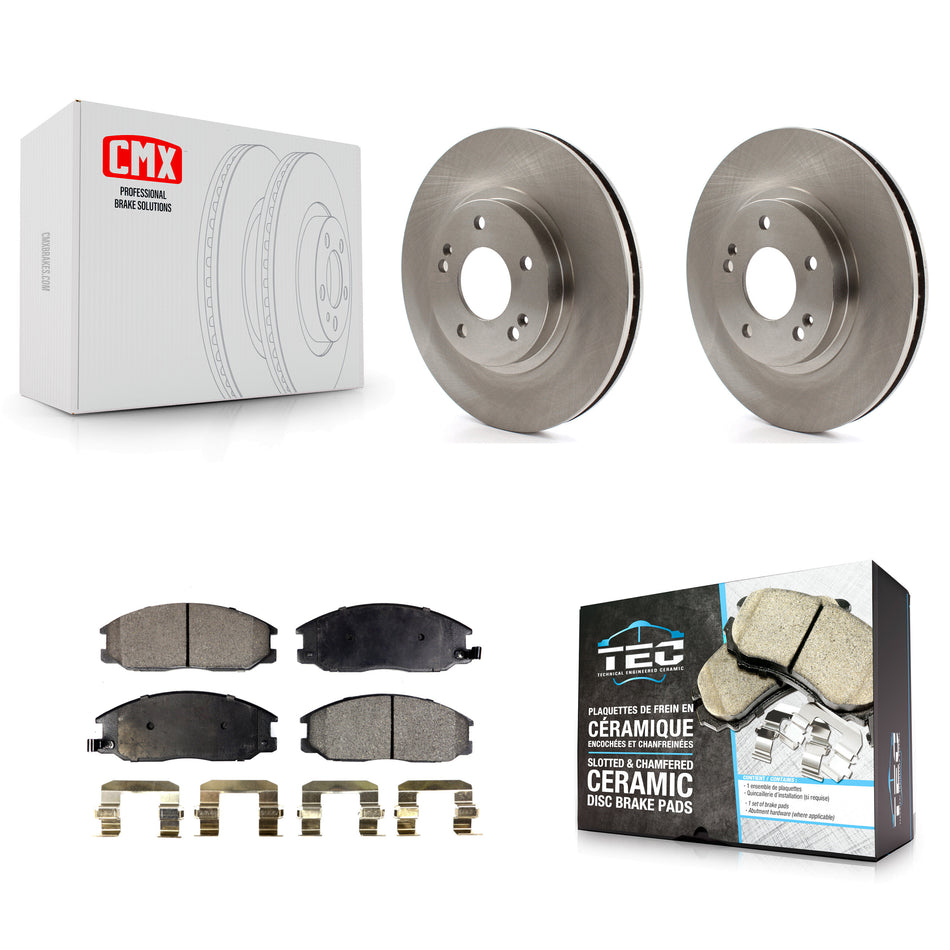 Front Disc Brake Rotors And Ceramic Pads Kit For 2001-2006 Hyundai Santa Fe With 294mm Diameter Rotor K8T-100394