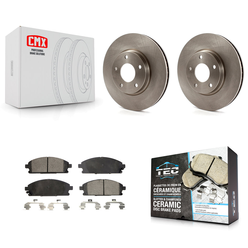 Front Disc Brake Rotors And Ceramic Pads Kit For 2004-2009 Nissan Quest K8T-100404