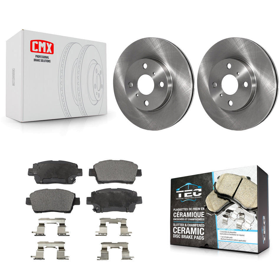 Front Disc Brake Rotors And Ceramic Pads Kit For 2004-2006 Scion xB xA K8T-100422