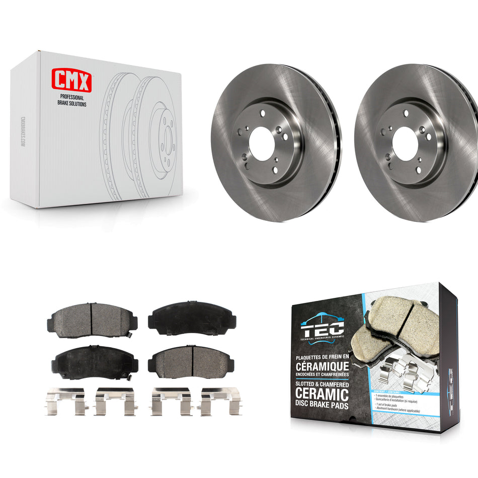 Front Disc Brake Rotors And Ceramic Pads Kit For 2004-2005 Acura TL Automatic transmission K8T-100423