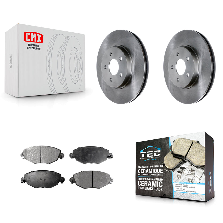 Front Disc Brake Rotors And Ceramic Pads Kit For 2002-2008 Jaguar X-Type K8T-100428