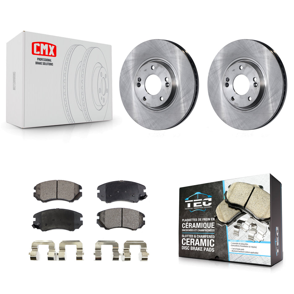 Front Disc Brake Rotors And Ceramic Pads Kit For Hyundai Azera Kia Amanti K8T-100434