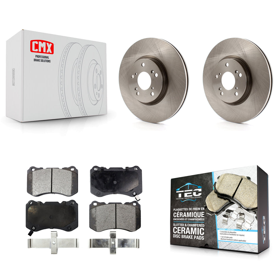 Front Disc Brake Rotors And Ceramic Pads Kit For Acura TL K8T-100439