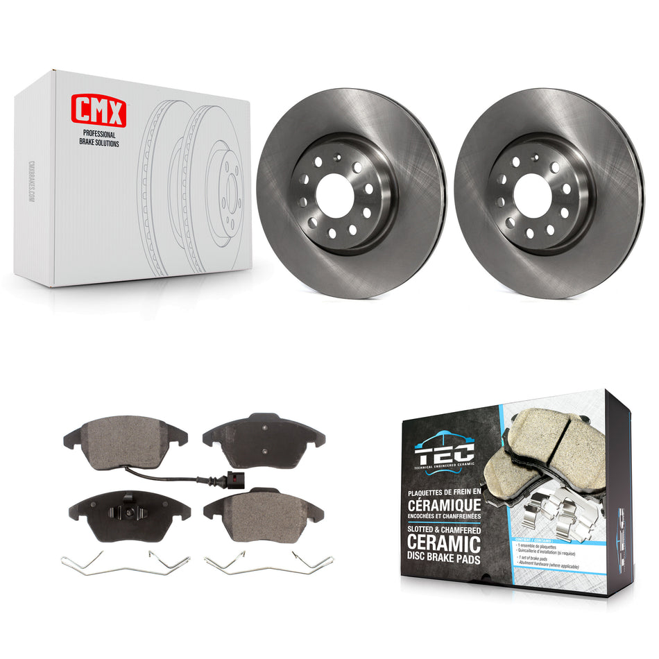 Front Disc Brake Rotors And Ceramic Pads Kit For Volkswagen Jetta Beetle CC Passat GTI Eos Audi A3 TT Quattro Golf K8T-100467