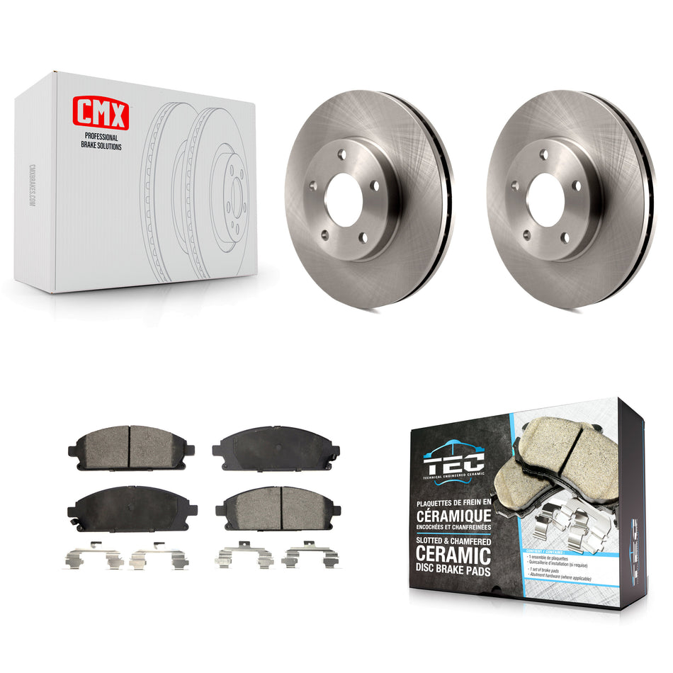 Front Disc Brake Rotors And Ceramic Pads Kit For 2004-2006 Nissan X-Trail K8T-100472
