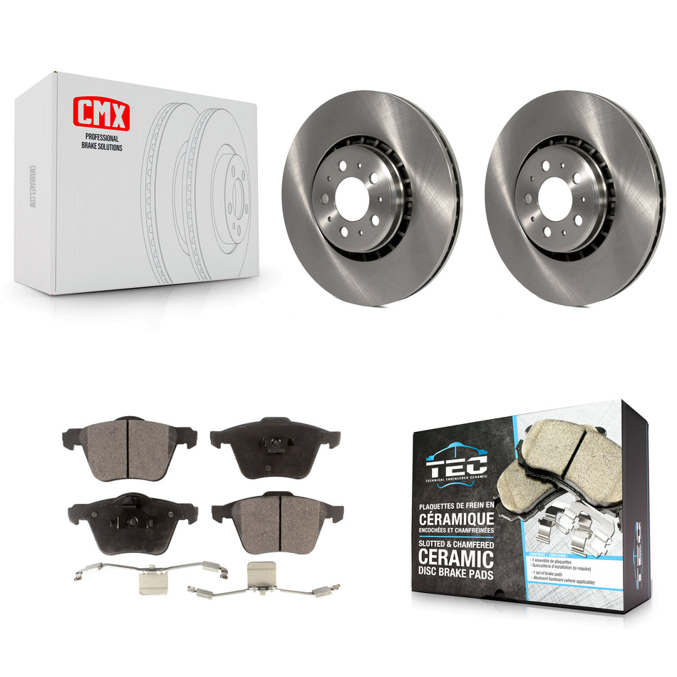 Front Disc Brake Rotors And Ceramic Pads Kit For 2003-2014 Volvo XC90 With 336mm Diameter Rotor K8T-100475