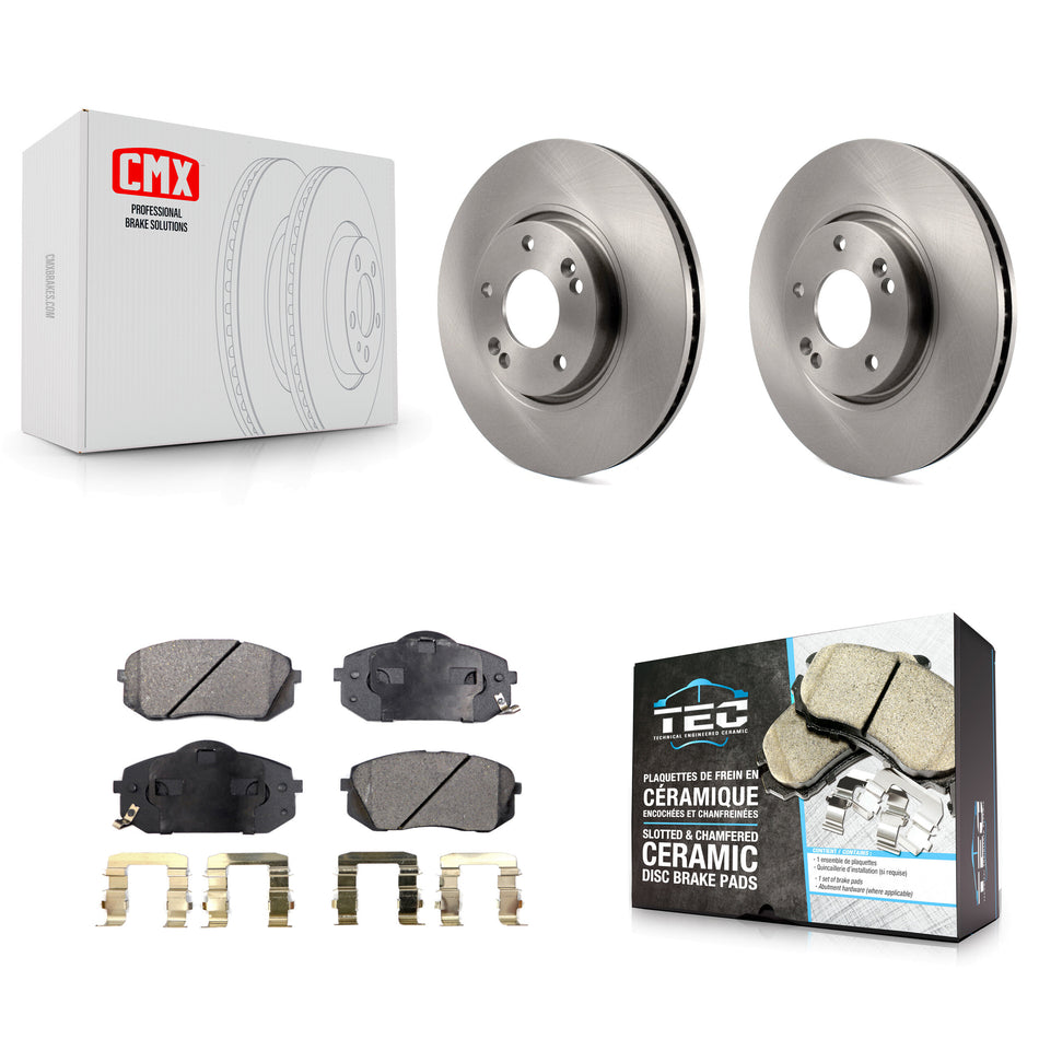 Front Disc Brake Rotors And Ceramic Pads Kit For Hyundai Tucson Kia Sportage Soul EV K8T-100483