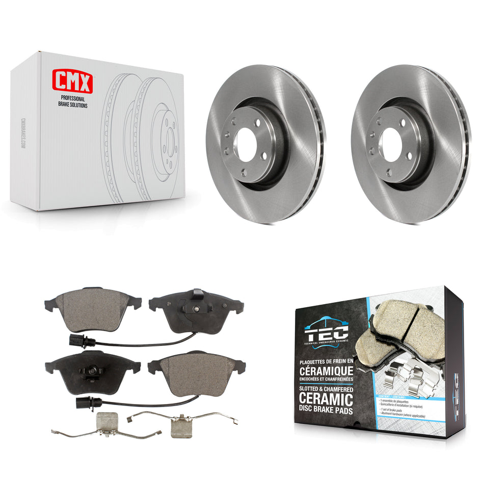 Front Disc Brake Rotors And Ceramic Pads Kit For Audi A6 Quattro With 321mm Diameter Rotor K8T-100498