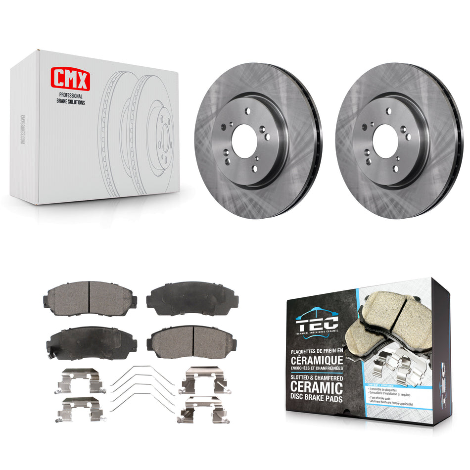 Front Disc Brake Rotors And Ceramic Pads Kit For Honda CR-V Crosstour Accord K8T-100518