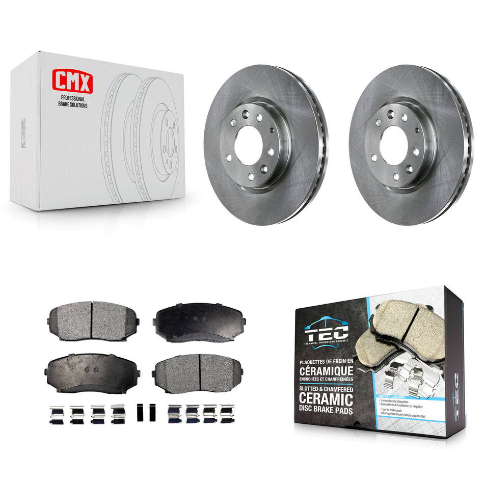 Front Disc Brake Rotors And Ceramic Pads Kit For Ford Edge Mazda CX-7 Lincoln MKX K8T-100522