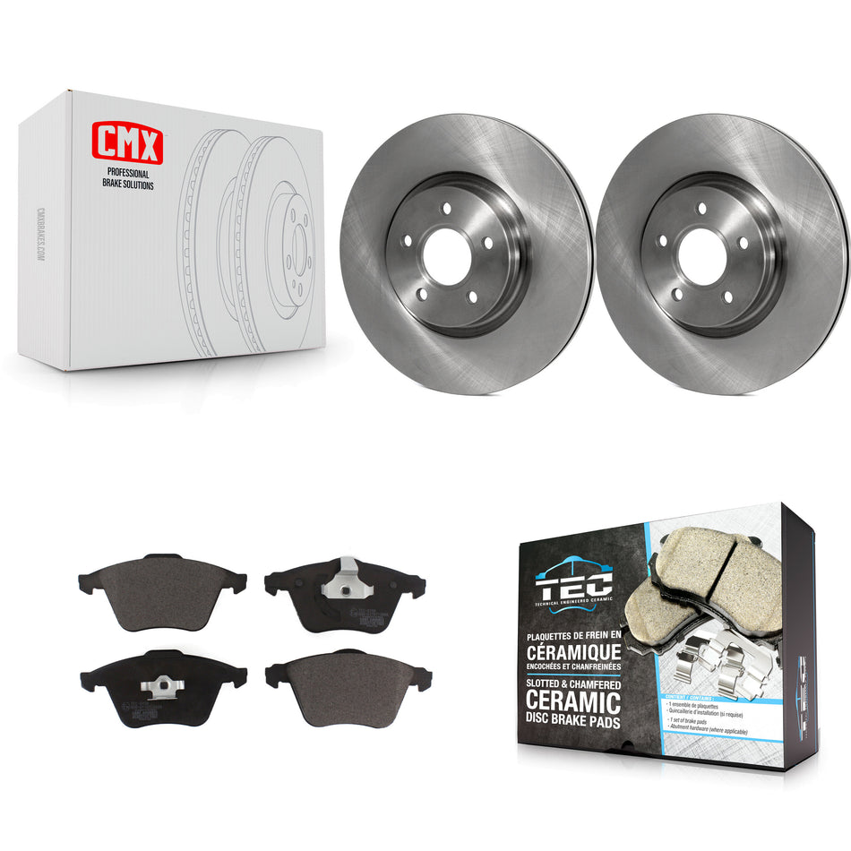 Front Disc Brake Rotors And Ceramic Pads Kit For Volvo S40 C70 V50 K8T-100533
