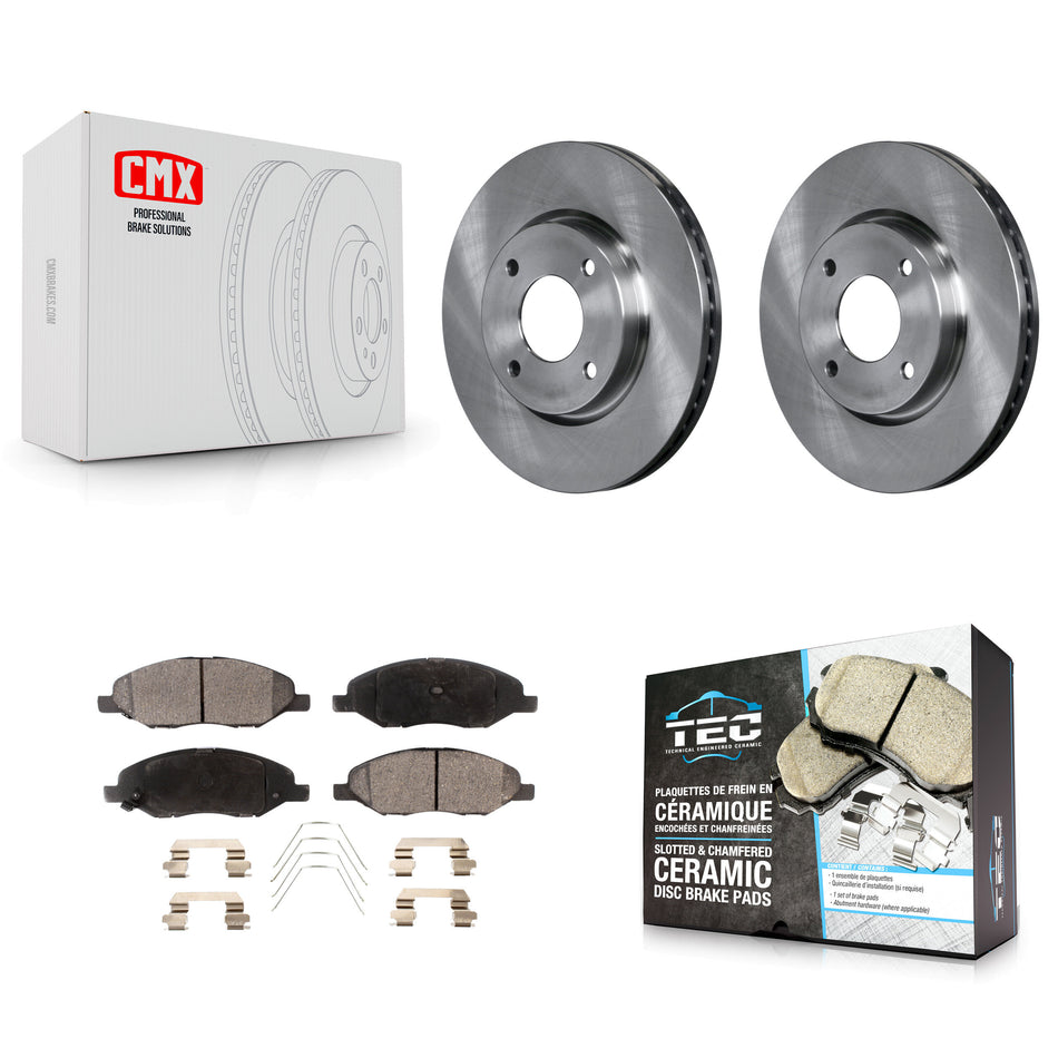 Front Disc Brake Rotors And Ceramic Pads Kit For 2008 Nissan Versa 4-Wheel ABS K8T-100534