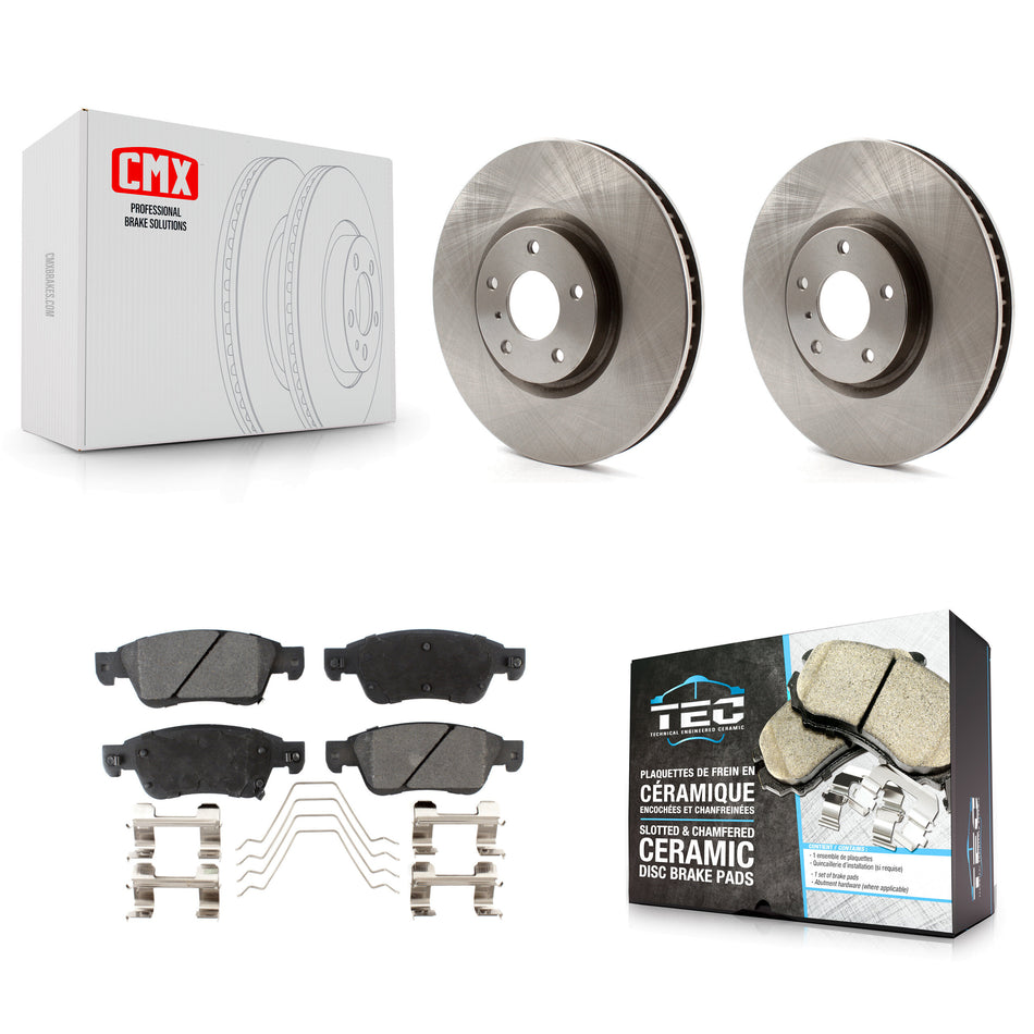 Front Disc Brake Rotors And Ceramic Pads Kit For INFINITI G37 G35 Q60 K8T-100541