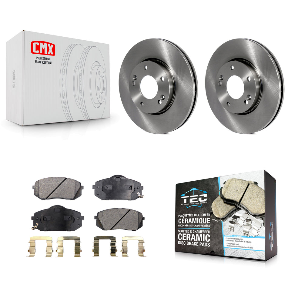 Front Disc Brake Rotors And Ceramic Pads Kit For 2007-2009 Kia Rondo K8T-100550
