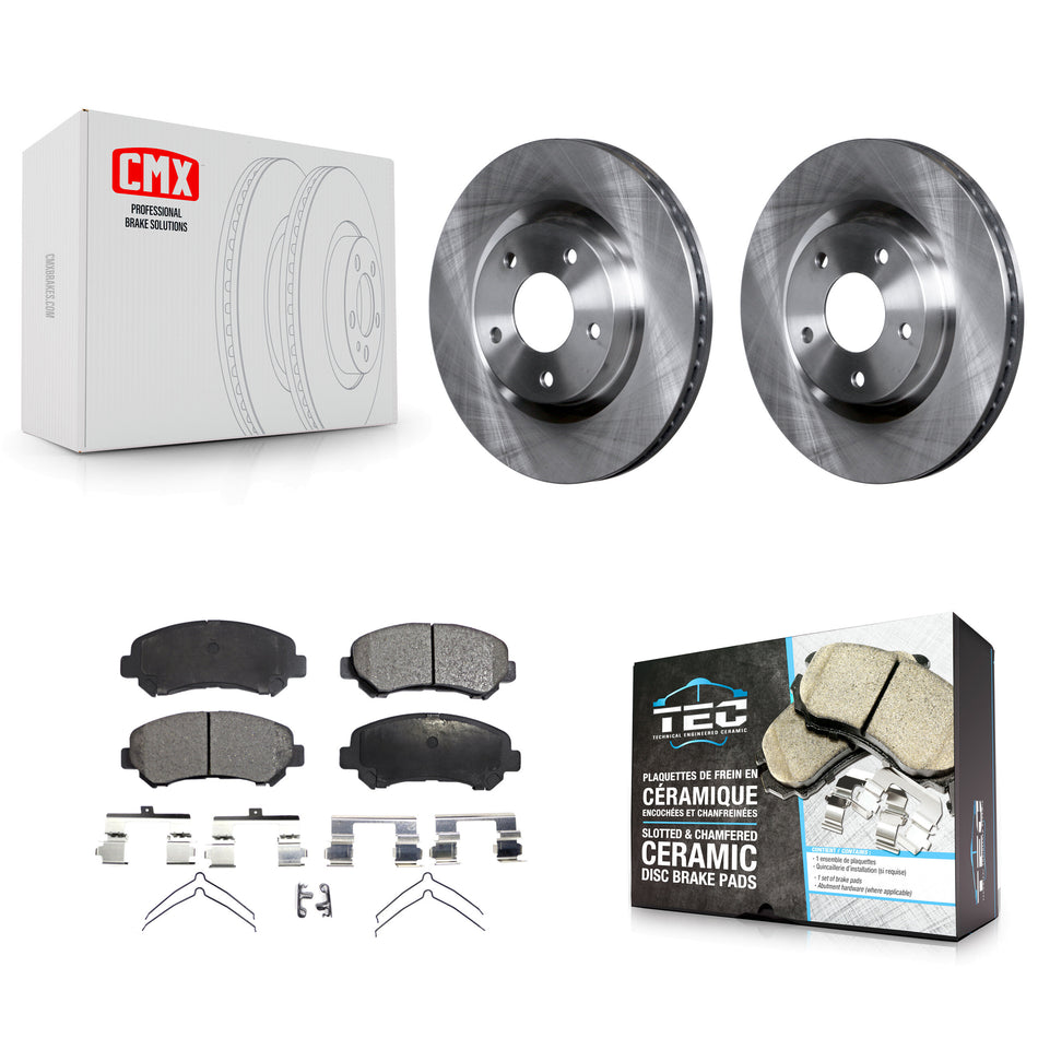 Front Disc Brake Rotors And Ceramic Pads Kit For Nissan Rogue Select K8T-100561