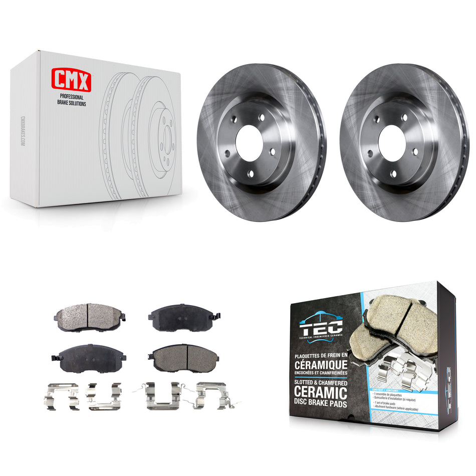 Front Disc Brake Rotors And Ceramic Pads Kit For 2007-2012 Nissan Sentra SE-R K8T-100562