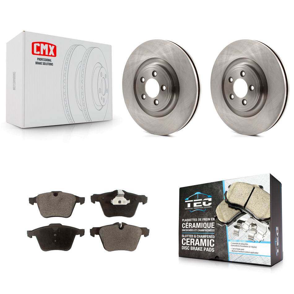 Front Disc Brake Rotors And Ceramic Pads Kit For Jaguar XF XJ XKR XK K8T-100567