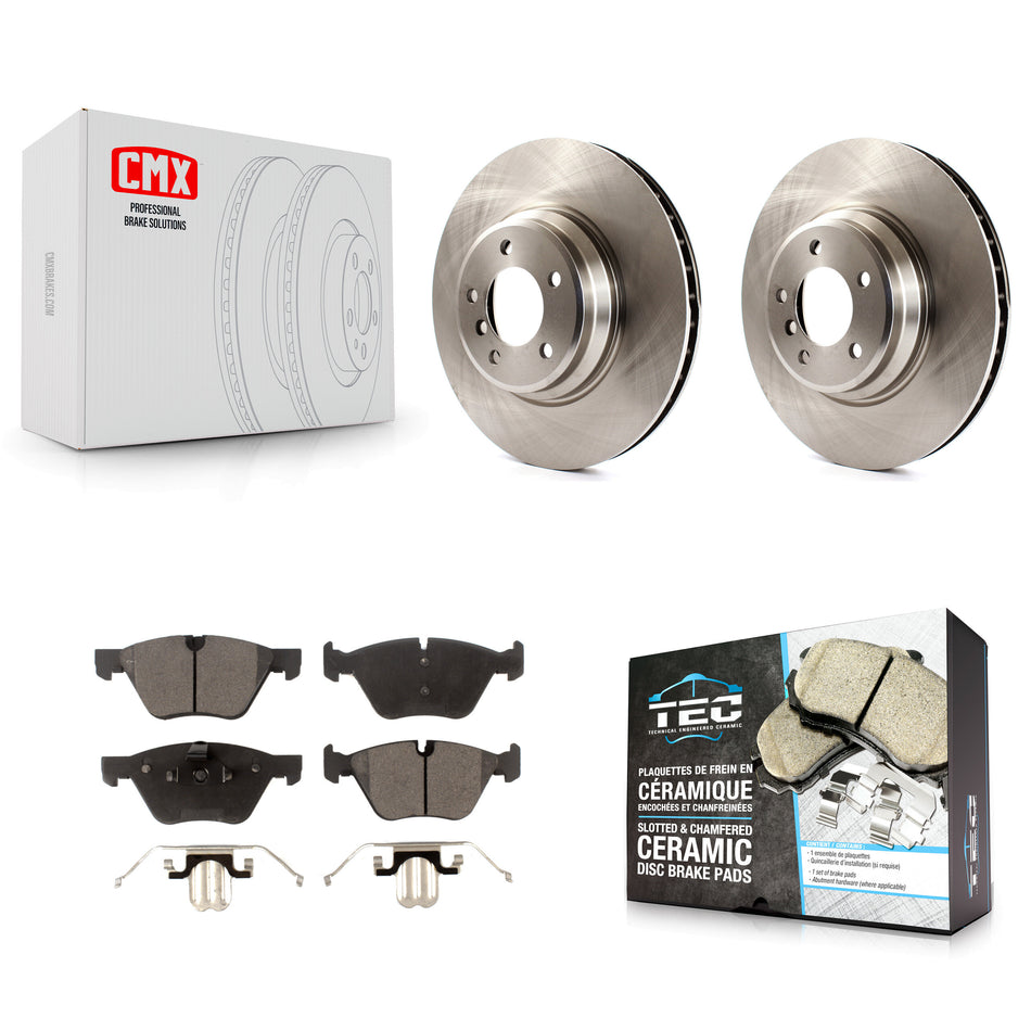 Front Disc Brake Rotors And Ceramic Pads Kit For 2007 BMW 335xi K8T-100568