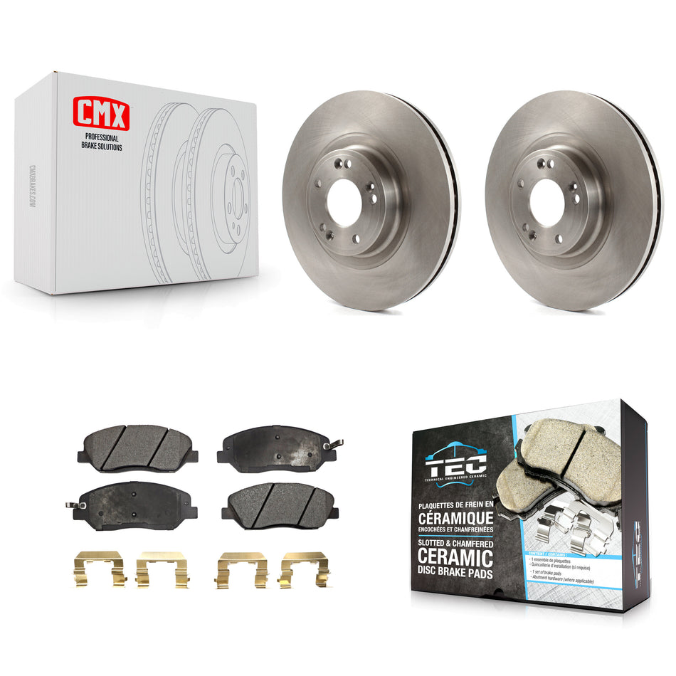 Front Disc Brake Rotors And Ceramic Pads Kit For 2012 Hyundai Genesis 3.8L K8T-100591