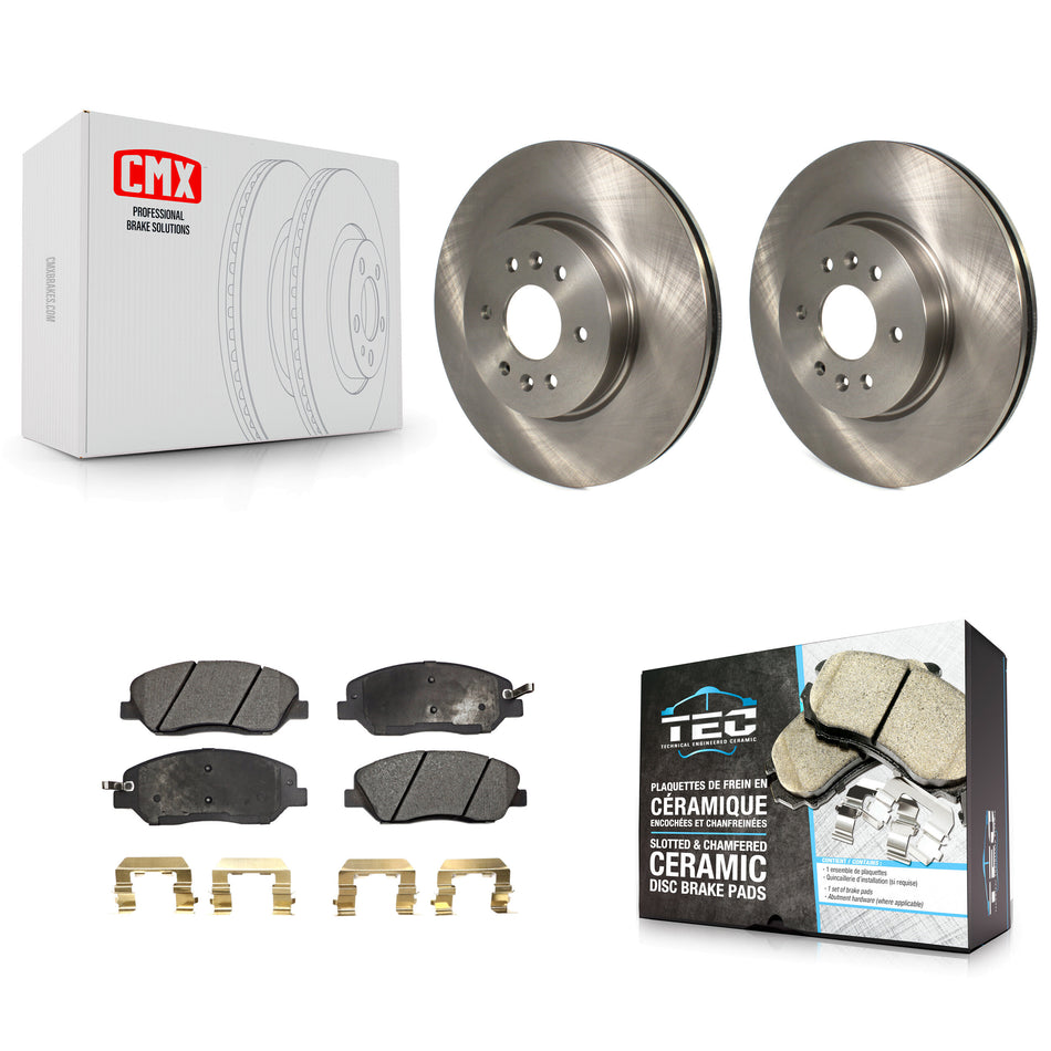 Front Disc Brake Rotors And Ceramic Pads Kit For 2009-2011 Kia Borrego K8T-100596
