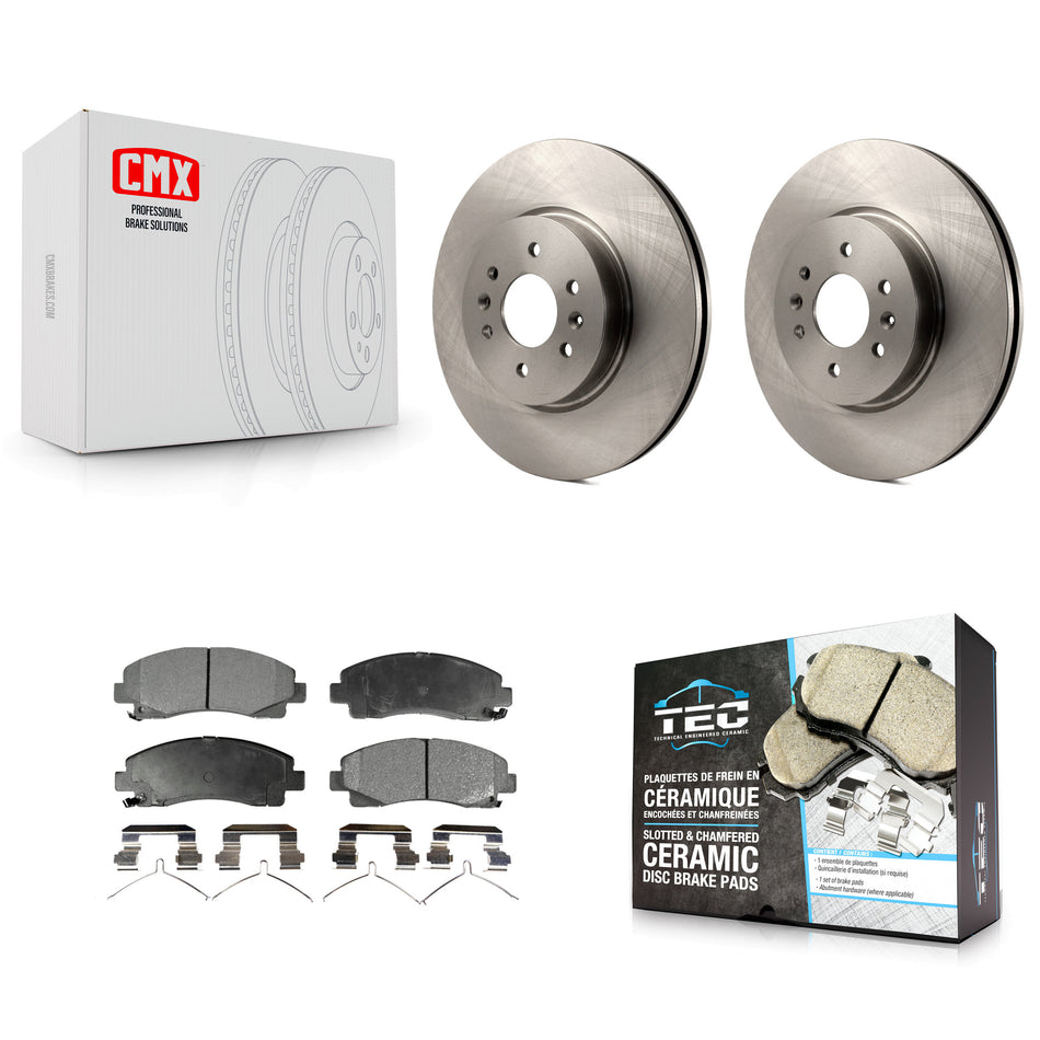 Front Disc Brake Rotors And Ceramic Pads Kit For 2009-2014 Acura TL K8T-100598