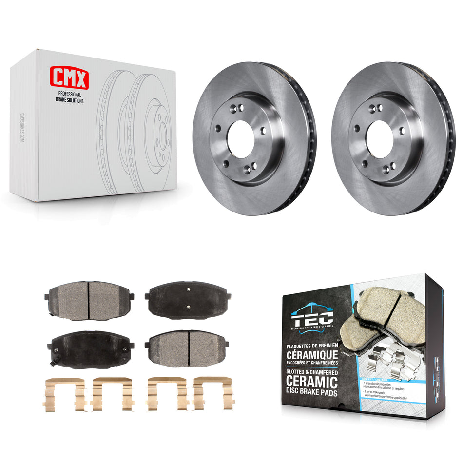 Front Disc Brake Rotors And Ceramic Pads Kit For Kia Forte Koup Forte5 K8T-100601