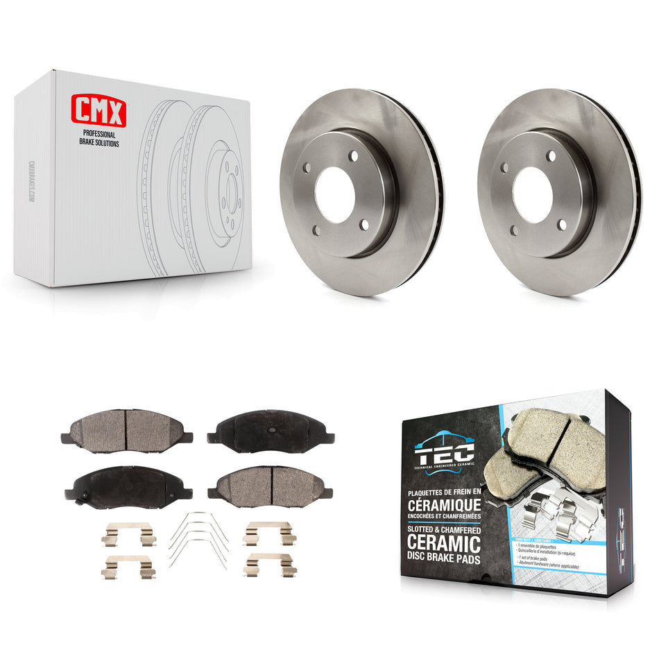 Front Disc Brake Rotors And Ceramic Pads Kit For 2009-2011 Nissan Versa 1.6L K8T-100604