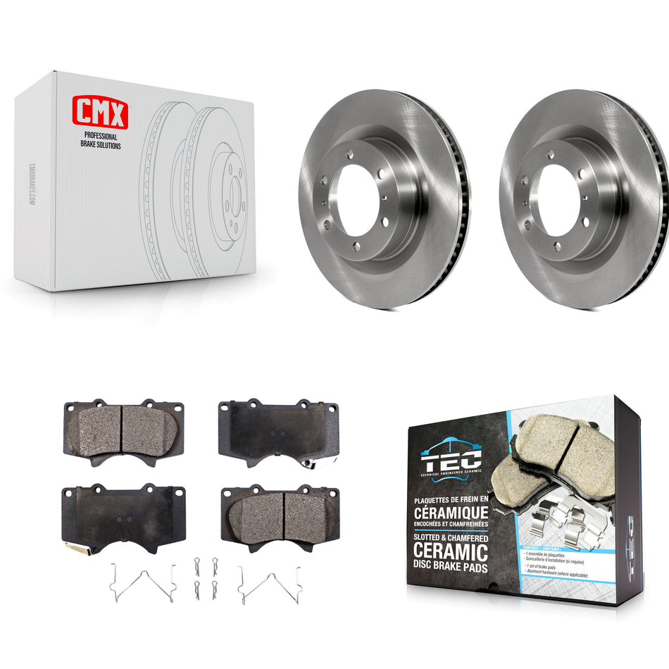 Front Disc Brake Rotors And Ceramic Pads Kit For 2010-2022 Toyota 4Runner Lexus GX460 K8T-100609