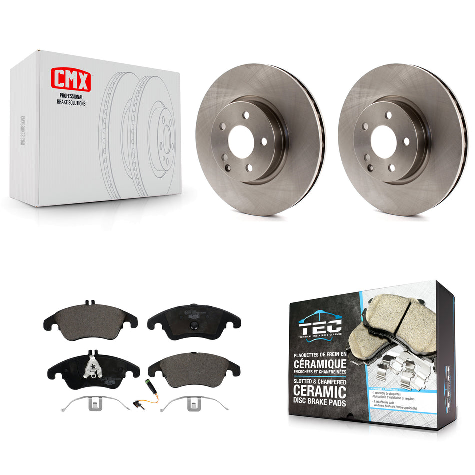 Front Disc Brake Rotors And Ceramic Pads Kit For Mercedes-Benz E350 C300 C350 E400 E250 SLC300 K8T-100612