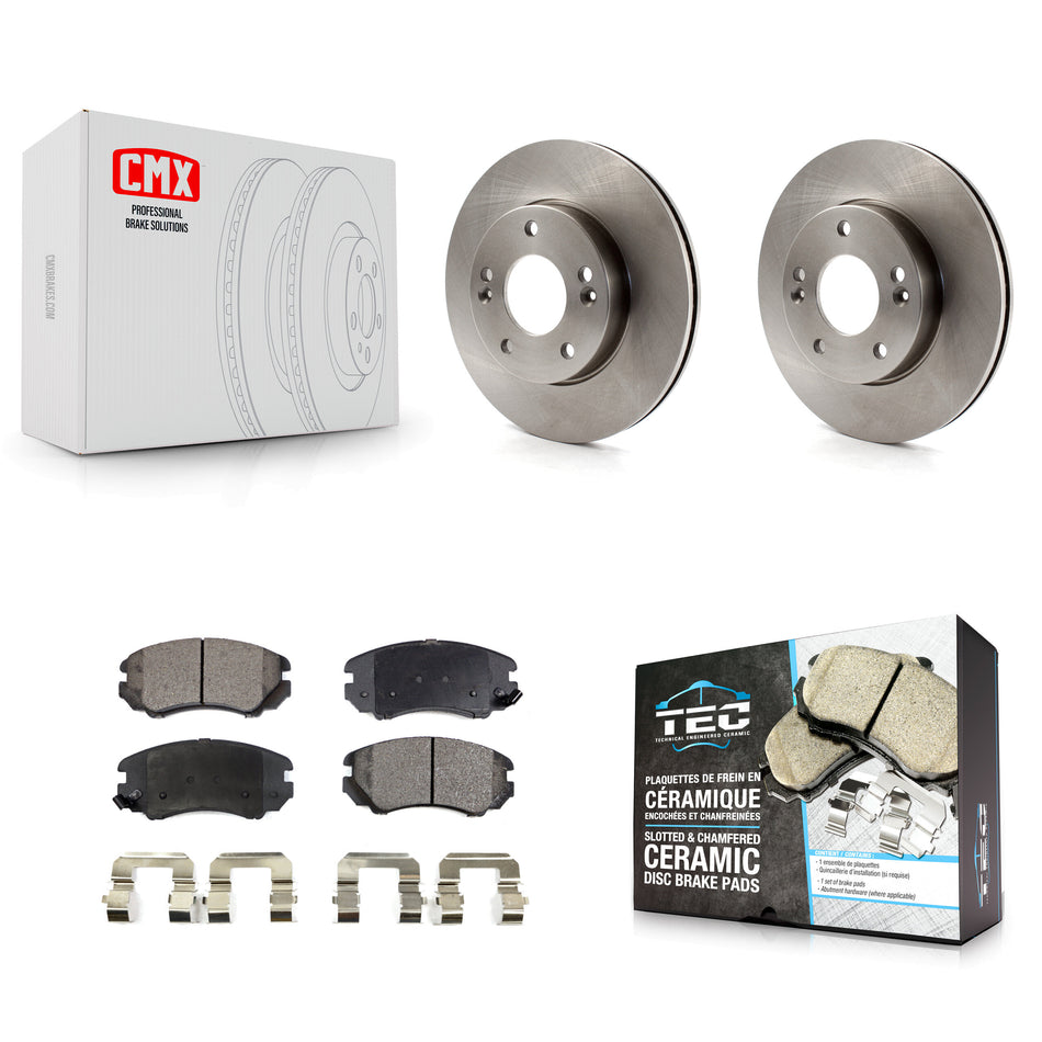 Front Disc Brake Rotors And Ceramic Pads Kit For 2010-2011 Kia Soul 1.6L K8T-100616