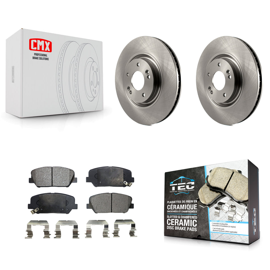 Front Disc Brake Rotors And Ceramic Pads Kit For 2011-2015 Kia Optima 2.0L K8T-100625