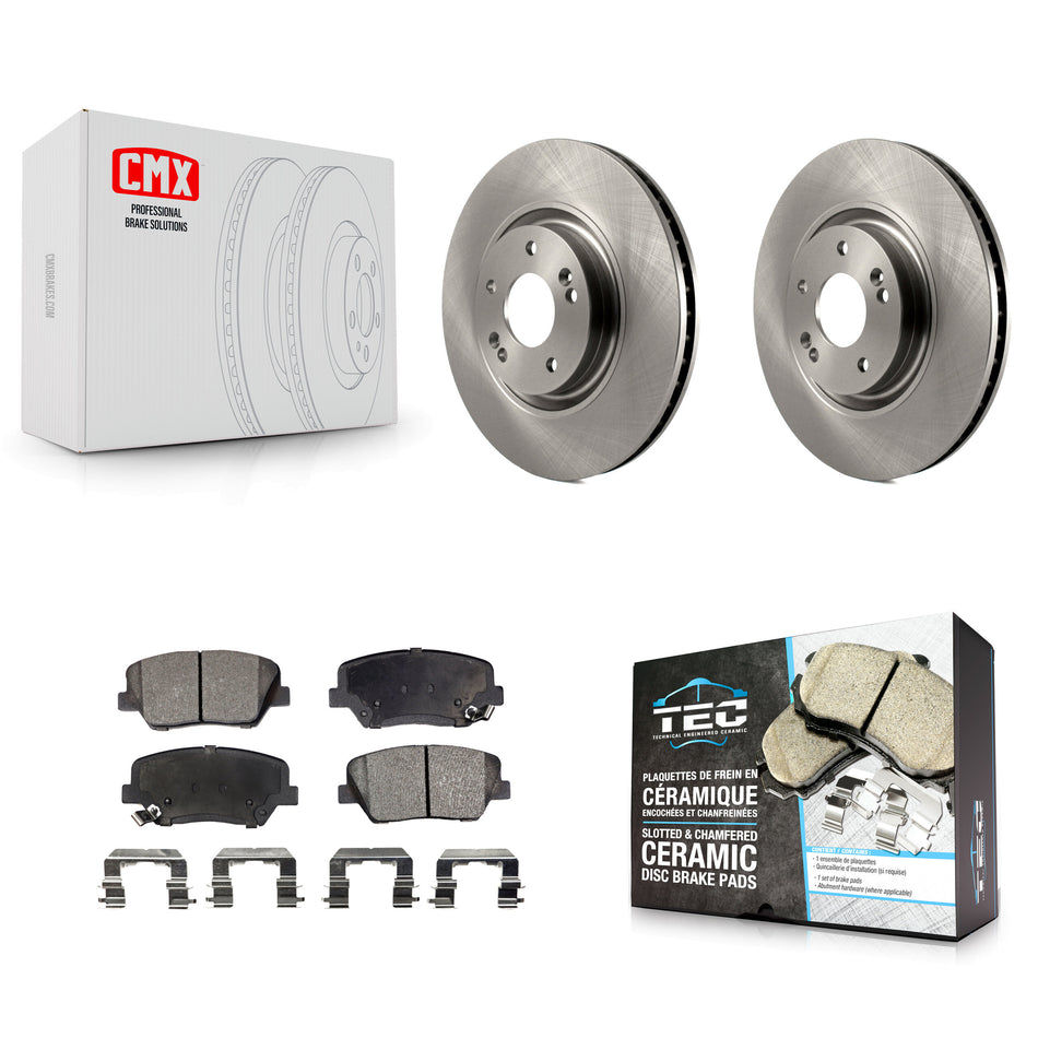 Front Disc Brake Rotors And Ceramic Pads Kit For 2012-2017 Hyundai Azera K8T-100626