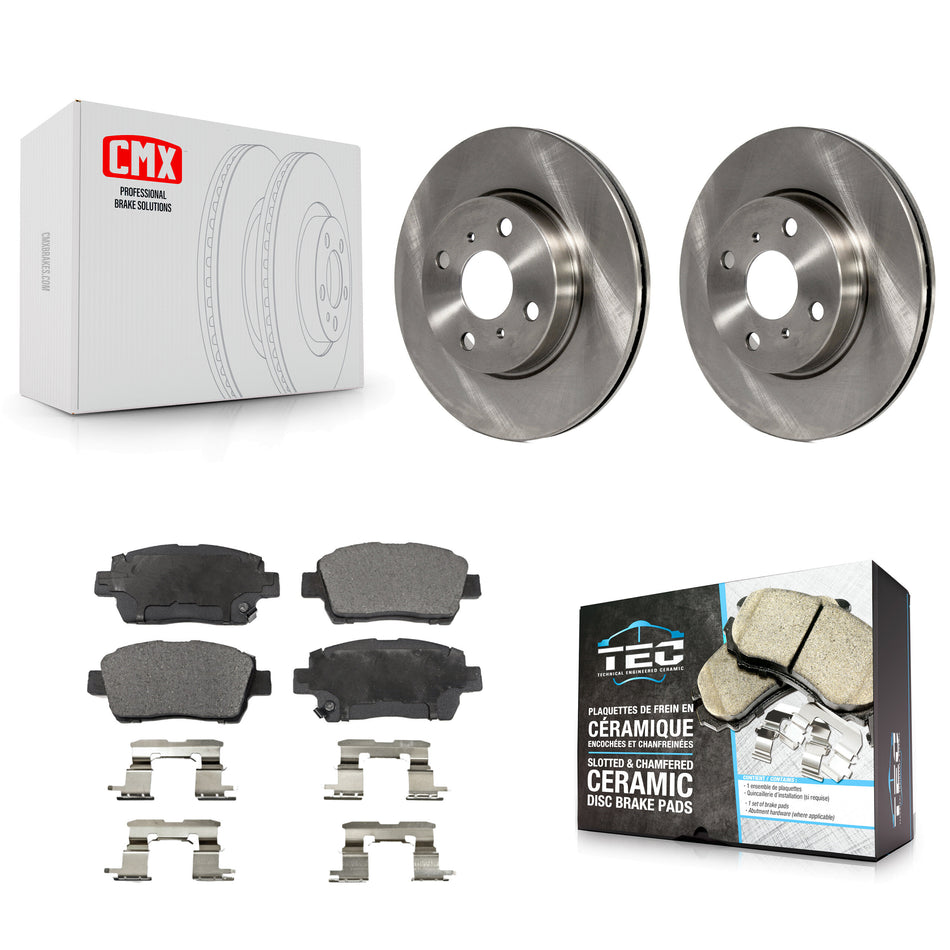 Front Disc Brake Rotors And Ceramic Pads Kit For Scion iQ K8T-100645