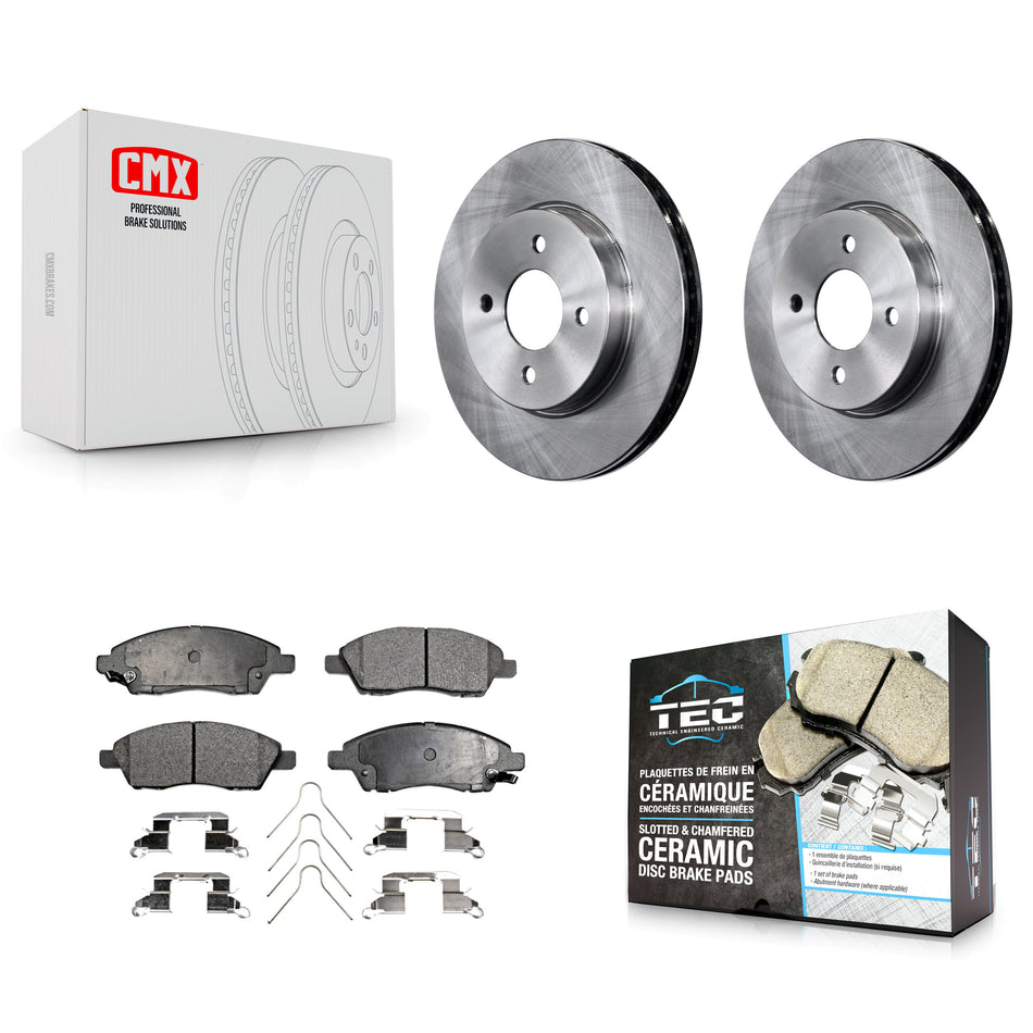 Front Disc Brake Rotors And Ceramic Pads Kit For Nissan Versa Note Micra K8T-100649