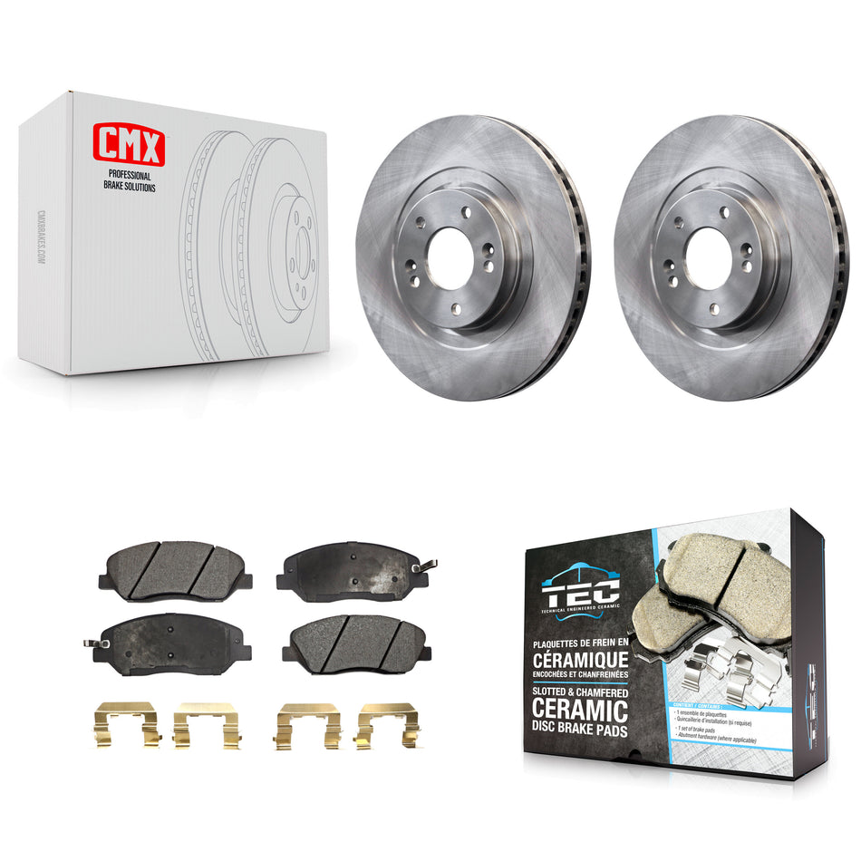 Front Disc Brake Rotors And Ceramic Pads Kit For 2013-2016 Hyundai Santa Fe XL 3.3L K8T-100654