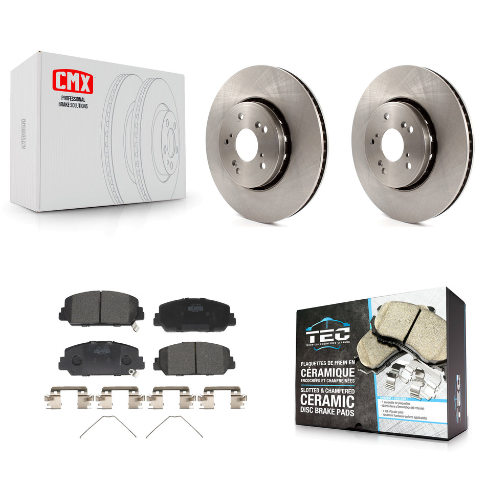 Front Disc Brake Rotors And Ceramic Pads Kit For Acura RDX ILX K8T-100660