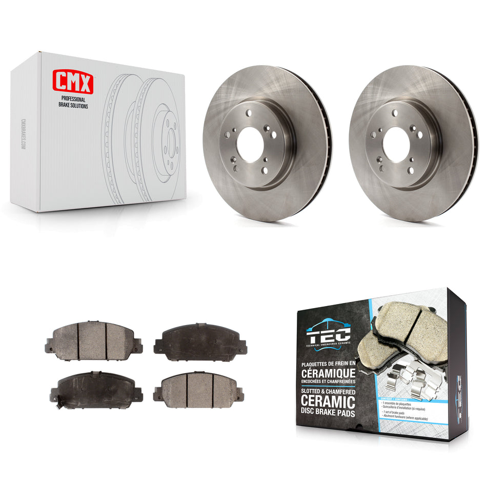 Front Disc Brake Rotors And Ceramic Pads Kit For Honda Accord K8T-100661