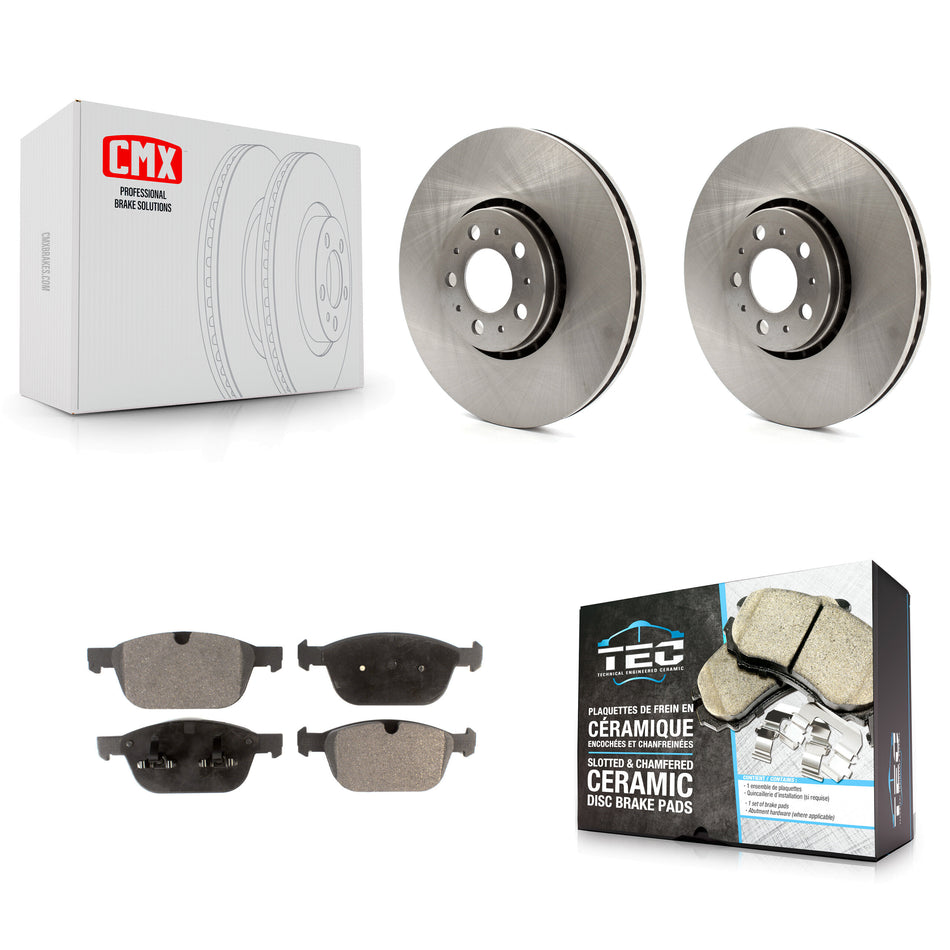 Front Disc Brake Rotors And Ceramic Pads Kit For 2003-2014 Volvo XC90 With 328mm Diameter Rotor K8T-100664