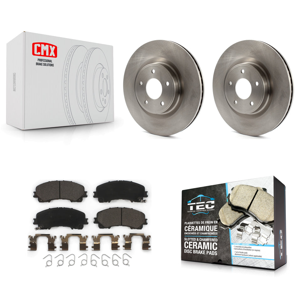 Front Disc Brake Rotors And Ceramic Pads Kit For INFINITI Q50 QX50 Q60 K8T-100668